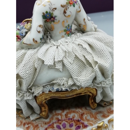 7 - Luigi Fabris Italian Lace Figurine. Displays Well but with Damage to Lace to Rear of Dress.