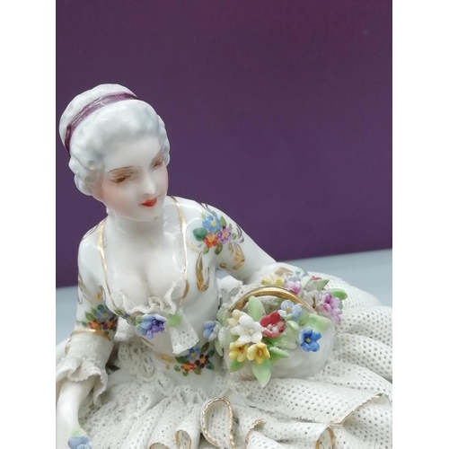 7 - Luigi Fabris Italian Lace Figurine. Displays Well but with Damage to Lace to Rear of Dress.