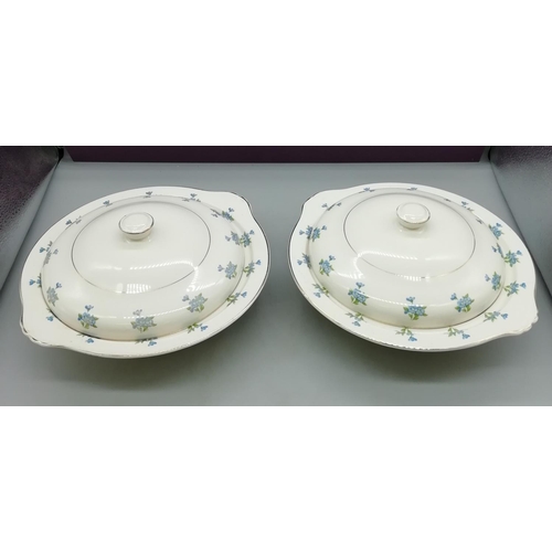 707 - Pair of Royal Swan Covered Serving Dishes.