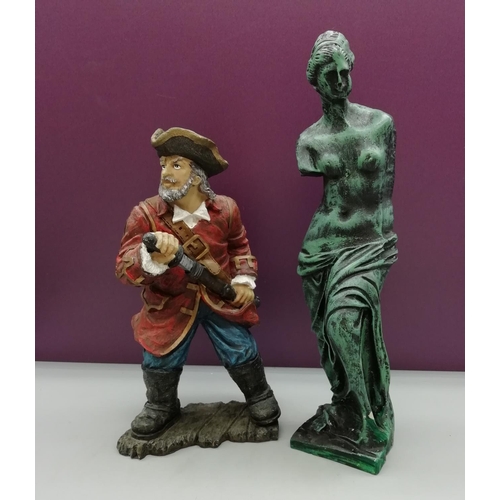 726 - Pirate Figure plus Venus de Milo Figure 30cm A/F.