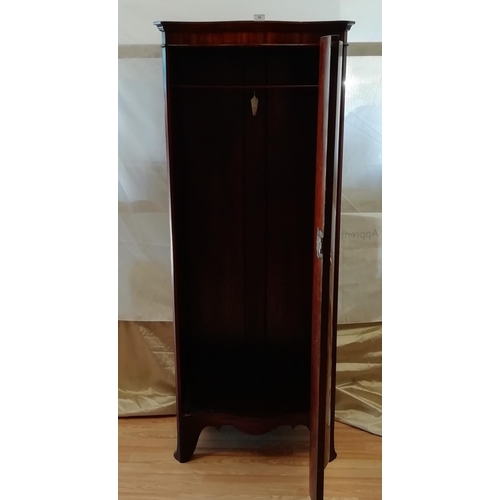 76 - 1930 - 1940 Bow Fronted Flamed Mahogany Single Wardrobe. Collection Only.