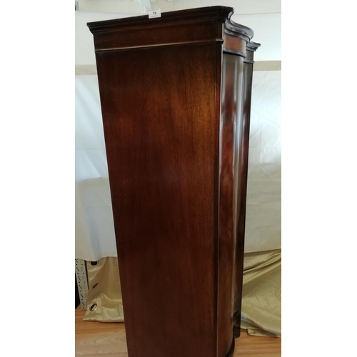 76 - 1930 - 1940 Bow Fronted Flamed Mahogany Single Wardrobe. Collection Only.