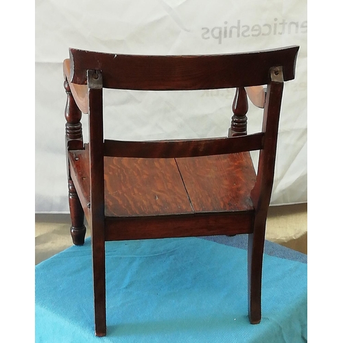 80 - Early Victorian Childs Chair with Turned Legs. 52cm High, 35cm Wide. Collection Only