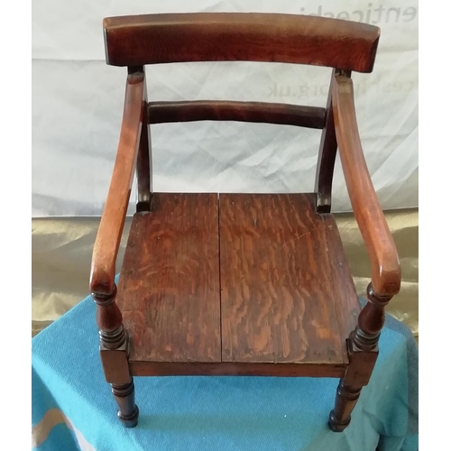 80 - Early Victorian Childs Chair with Turned Legs. 52cm High, 35cm Wide. Collection Only