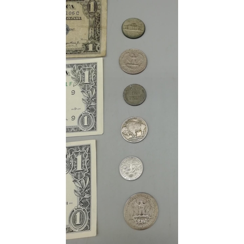 175A - Collection of American Bank Notes, Coin Set plus other USA Coins.