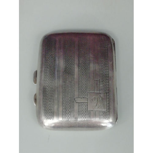 33 - 2 x Cigarette Cases - 1 Silver and the Other with Brass Inlaid Pattern.