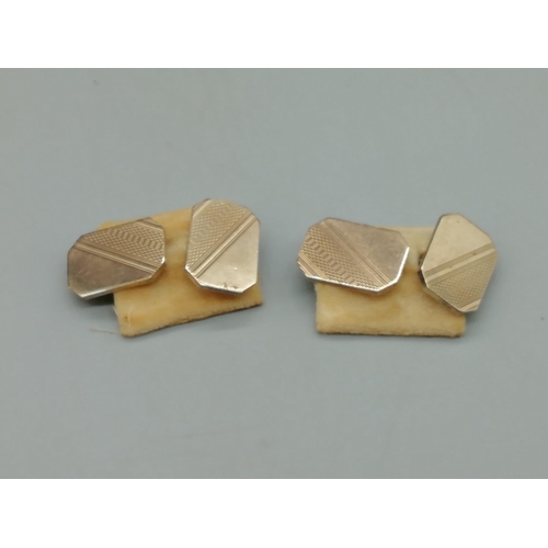 34 - Pair of 9ct Gold on Silver Cufflinks - Boxed.