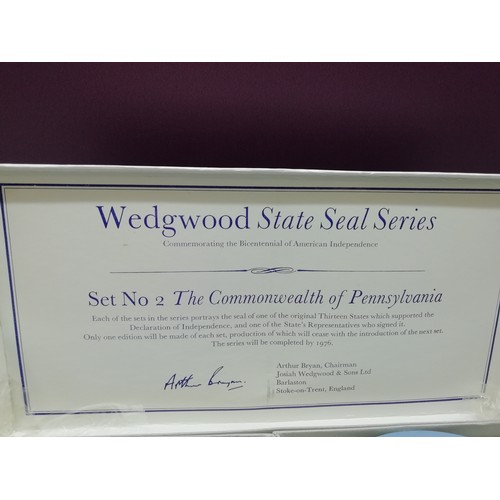 395 - Wedgwood Jasper State Seal Series, Set No 2 - The Commonwealth of Pennsylvania Pin Dishes - Boxed.