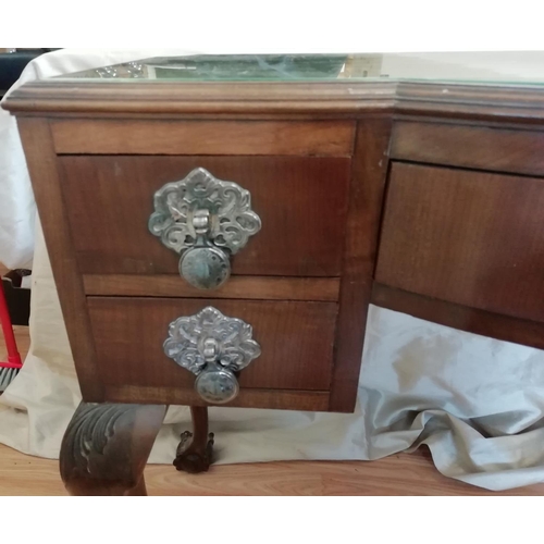 125A - Bow Front Dressing Table/Desk. This Lot is Collection Only.