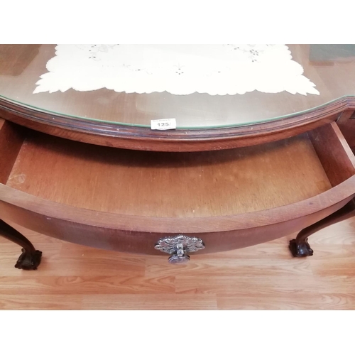 125A - Bow Front Dressing Table/Desk. This Lot is Collection Only.