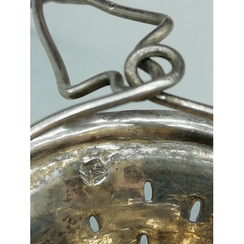 114 - Early French Silver Tea Strainers (2).