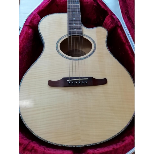 12 - Fender Semi Acoustic Guitar with Mother of Pearl Inlay. Casa-Grande SN KS99120042 plus Hiscox Litefl... 