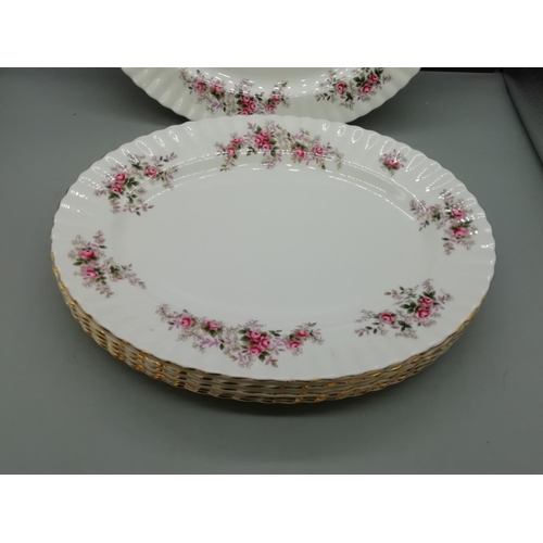 135 - Royal Albert Oval Meat Plates 33cm x 26cm in the 'Lavender Rose' Pattern (6).