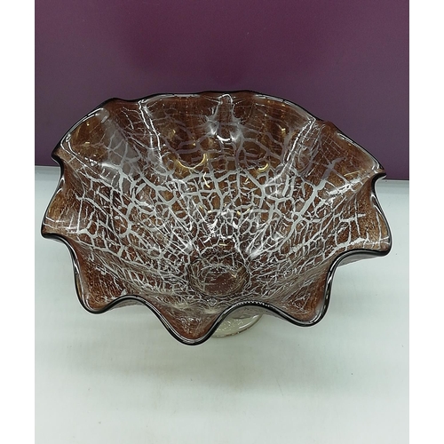 180 - Large Designer Glass Bowl. Approx 20cm High, 32cm Diameter.