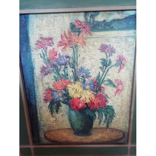 202 - Framed Floral Oil on Board by Kate Sargent. 85cm x 71cm. This Lot is Collection Only. All proceeds f... 