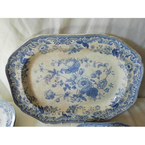 234 - Copeland Spode c 1805-1860 Blue and White Part Service. Some Pieces have Staining, Chips, etc. All p... 