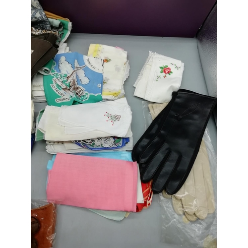 253 - Large Collection of Vintage Items including Gloves, Scarves, Handkerchiefs, Small Cases, etc. All pr... 