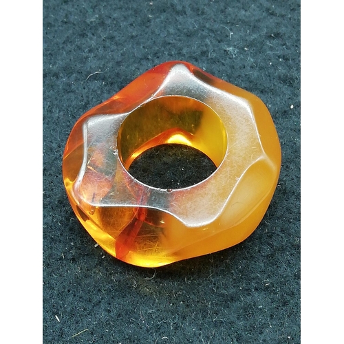 257 - Ladies Amber Scarf Toggle/Ring. All proceeds from this Lot to Centrepoint Charity.