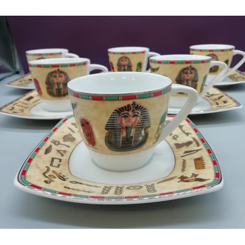 264 - Egyptian Cups and Saucers (6)