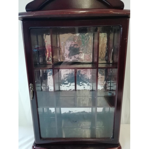 278 - Wooden Wall Display Cabinet. 48cm x 28cm x 9cm.