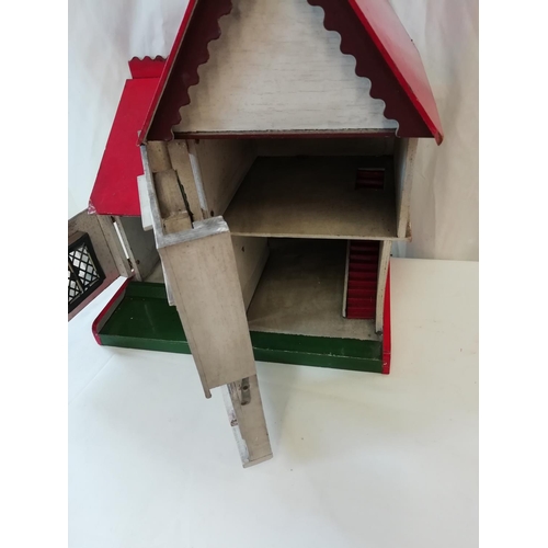 28 - Vintage Dolls House with Selection of Furniture.