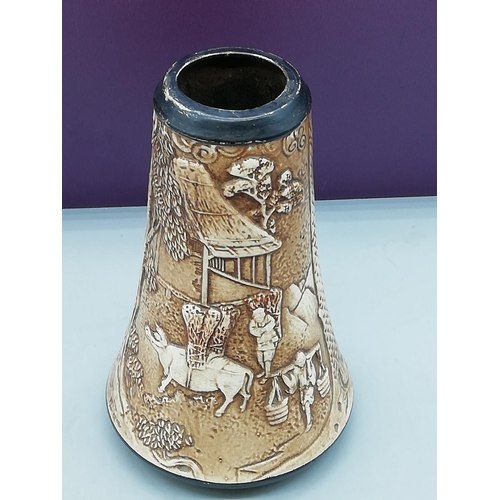 313 - Bretby Oriental 22cm Vase c1920.