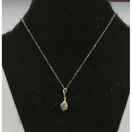 34 - 9ct Gold and Diamond Pendant. (Gold and Stones have been tested by Vendor).