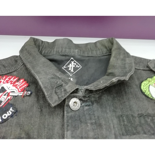 342 - Hells Angel Jacket with Stitched on Badges. Size M.