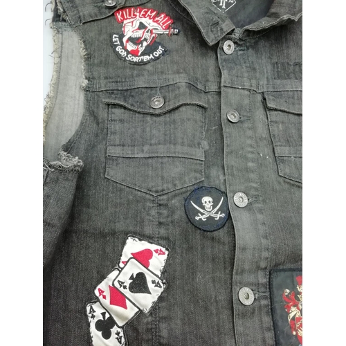 342 - Hells Angel Jacket with Stitched on Badges. Size M.