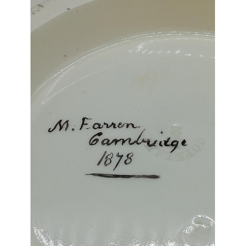 371 - Aesthetic Period Copeland Pottery 19th Century Hand Painted Footed Bowl Signed and Dated M.Farren c1... 