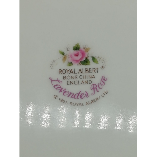 377 - Royal Albert Bread and Butter Plate 27cm x 25cm and Sandwich Tray 30cm x 18cm in the 'Lavender Rose'... 