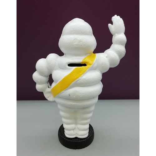 397 - Cast Iron Michelin Man Money Box. 24cm High.