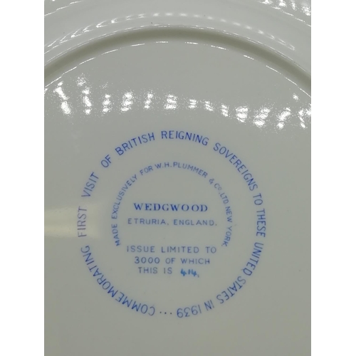 406 - Very Rare Wedgwood Queens Ware Limited Edition 414/3000 Commemorative Plate made exclusively for W.H... 