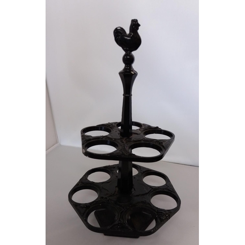 40A - Cast Iron Egg Holder. 32cm High.