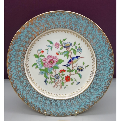 417 - 2 x Aynsley 27cm Hand Painted Plates in the 'Pembroke' Pattern