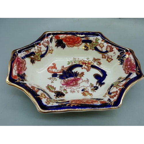 460 - Mason's Items including Candlestick, Coaster, Small Dish and Platter in the 'Blue Mandalay' Pattern.