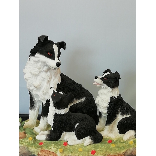 468 - Leonardo Dog Figure 'Border Collie with Pups'.