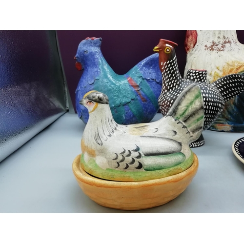 565 - Collection of Pottery Chickens (5)