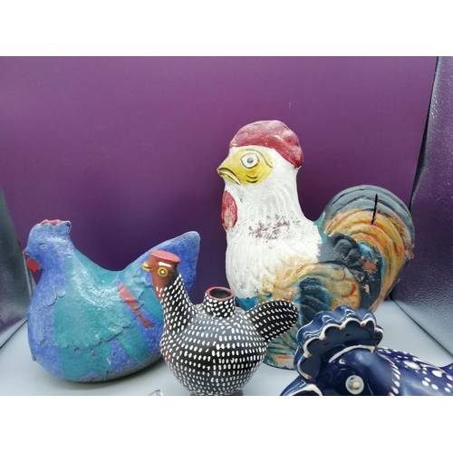 565 - Collection of Pottery Chickens (5)