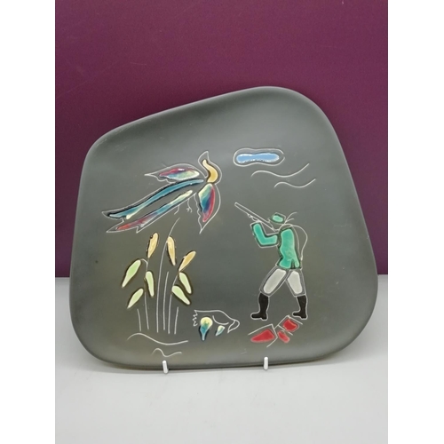 567 - West German Pottery c1950s Wall Plaques by Georg Schmider, Form 4061 (2). Approx 29cm x 26cm.