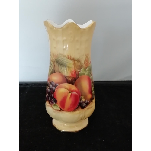 578 - Aynsley 15cm Vase in the 'Orchard Gold' Pattern plus Royal Crown Derby 16cm Plate.