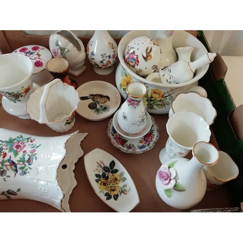 590 - Box of China Items including Aynsley, Portmeirion, etc.