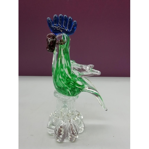 591 - Glass Birds (2) 19cm High.