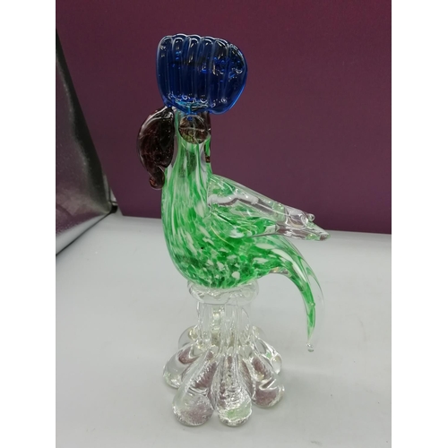 595 - Glass Birds (2) 19cm High.