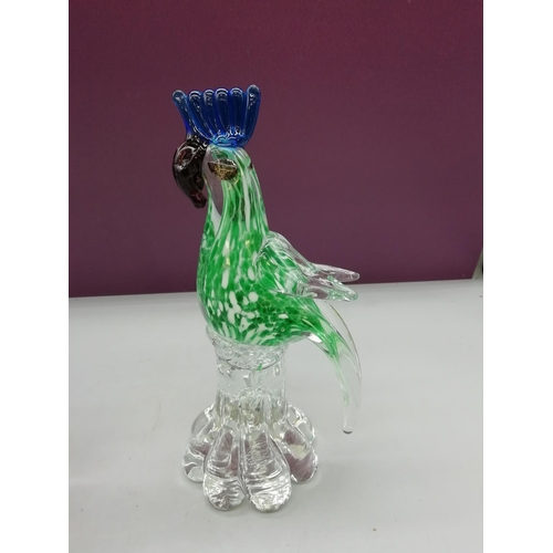 595 - Glass Birds (2) 19cm High.