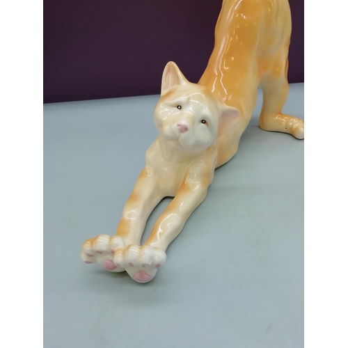 620 - Pottery Model of a Stretching Cat.