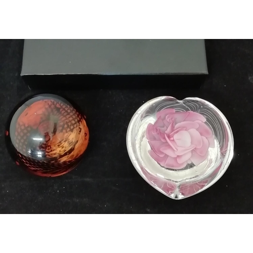 637 - Heart Shaped Paperweight - Boxed plus 1 Other.