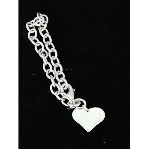 648 - 925 Silver Bracelet with Plain Heart.