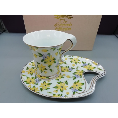 700 - Leonardo Collection Floral Patterned Cup and Saucer Set - Boxed.