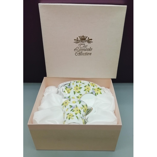 700 - Leonardo Collection Floral Patterned Cup and Saucer Set - Boxed.